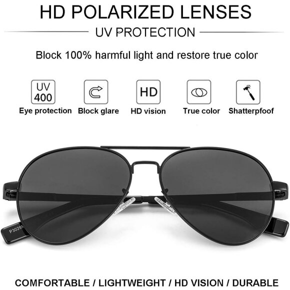 Small Aviator Sunglasses Unisex UV Protection Polarized 52MM Feathers - Picture 4 of 7